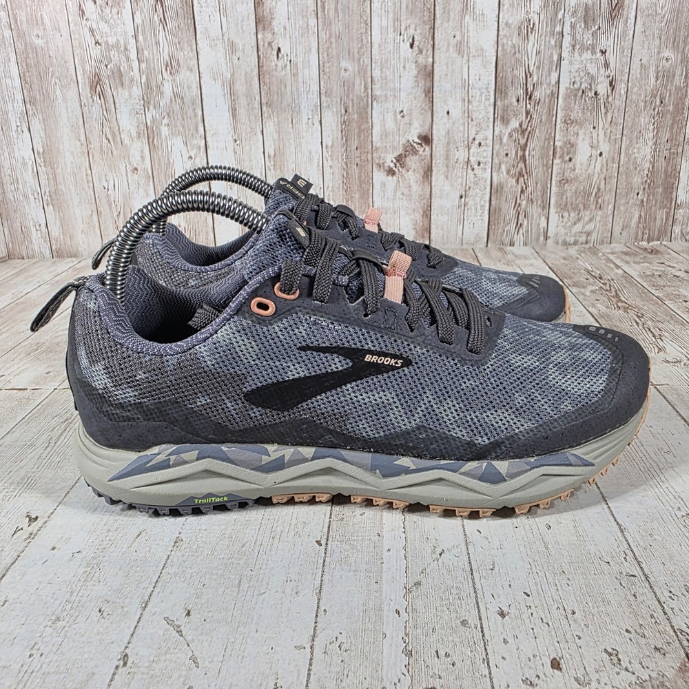 Brooks Cascadia 13 Trail Running Shoes Womens 7 Gray Black Camo 1202831B064